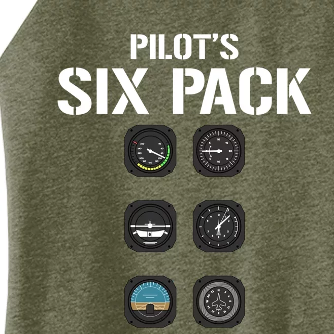 Pilot Pilot´s Six Pack Uniform Funny Gift Cute Gift Women’s Perfect Tri Rocker Tank