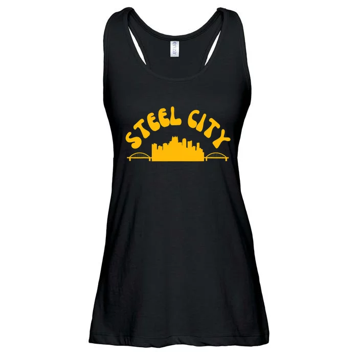 Pittsburgh Pennsylvania Sl City Skyline Bridges Retro Ladies Essential Flowy Tank