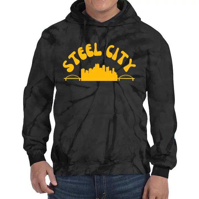 Pittsburgh Pennsylvania Sl City Skyline Bridges Retro Tie Dye Hoodie