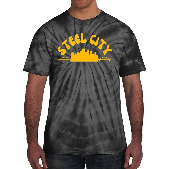 Pittsburgh Pennsylvania Sl City Skyline Bridges Retro Tie-Dye T-Shirt