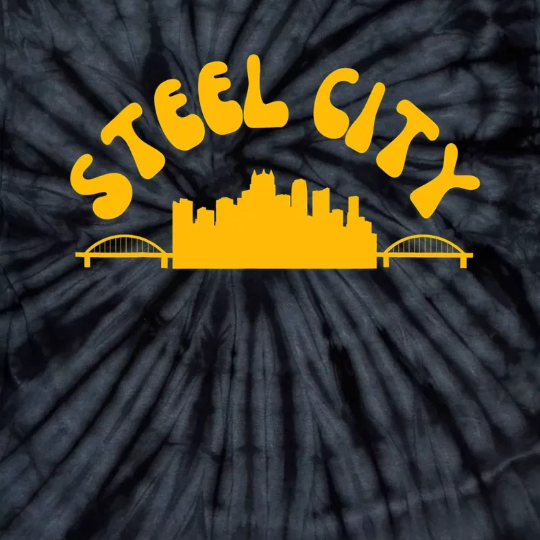 Pittsburgh Pennsylvania Sl City Skyline Bridges Retro Tie-Dye T-Shirt