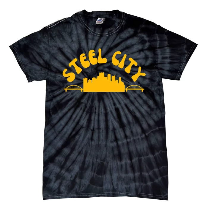 Pittsburgh Pennsylvania Sl City Skyline Bridges Retro Tie-Dye T-Shirt