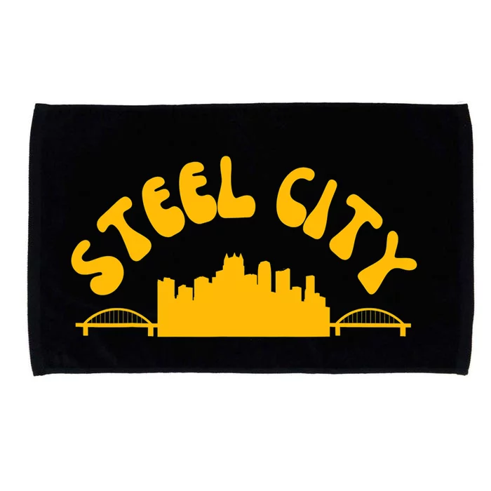 Pittsburgh Pennsylvania Sl City Skyline Bridges Retro Microfiber Hand Towel