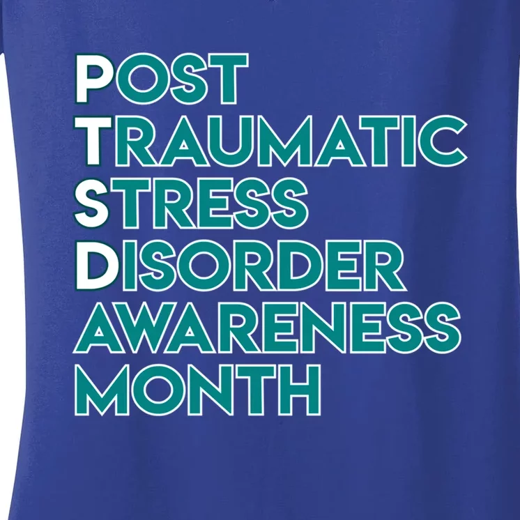 Ptsd Postgifttraumatic Stress Disorder Awareness Month Funny Gift Women's V-Neck T-Shirt