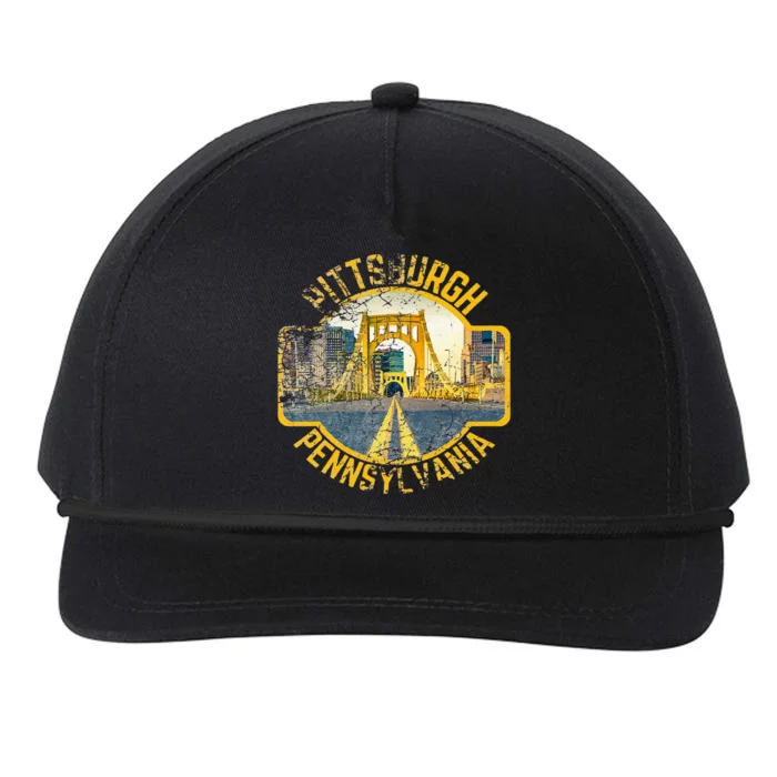 Pittsburgh Pennsylvania Sl City Skyline Photography 412 Snapback Five-Panel Rope Hat