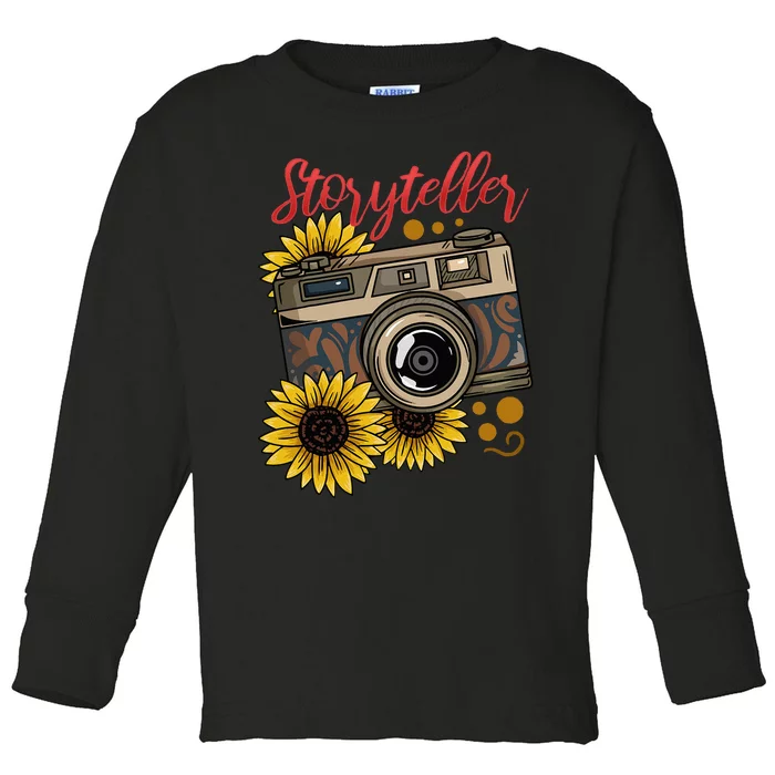 Photographer Photography Storyteller Camera Gift Toddler Long Sleeve Shirt