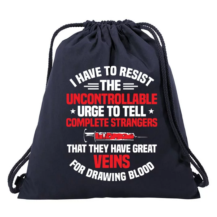 Phlebotomy Phlebotomist Syringe Needle Medical Technician Drawstring Bag