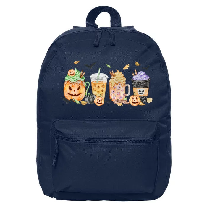 Plaid Pumpkin Spice Hello Fall Autumn Thanksgiving 16 in Basic Backpack