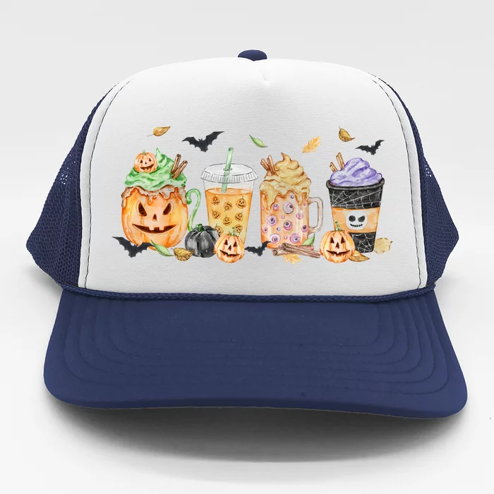 Plaid Pumpkin Spice Hello Fall Autumn Thanksgiving Trucker Hat