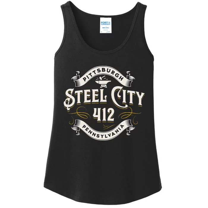 Pittsburgh Pennsylvania Steel City 412 Home Ladies Essential Tank