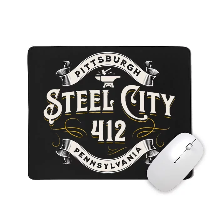 Pittsburgh Pennsylvania Steel City 412 Home Mousepad