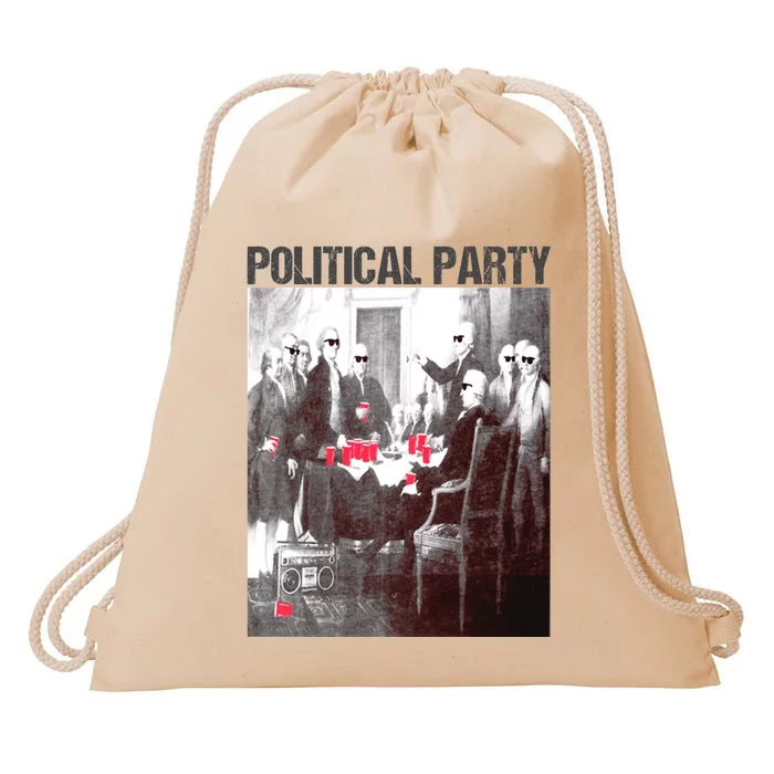 Political Party Shades & Red Cups Funny Political Drawstring Bag