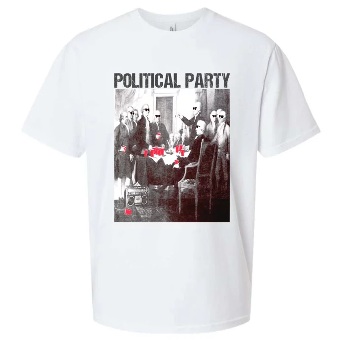 Political Party Shades & Red Cups Funny Political Sueded Cloud Jersey T-Shirt