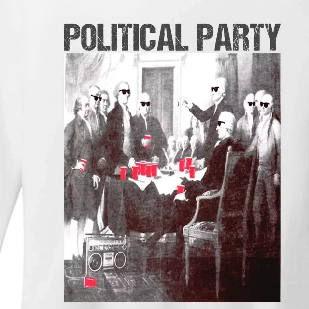 Political Party Shades & Red Cups Funny Political Womens CVC Long Sleeve Shirt