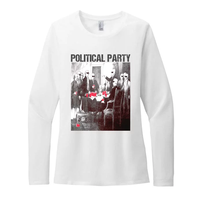 Political Party Shades & Red Cups Funny Political Womens CVC Long Sleeve Shirt