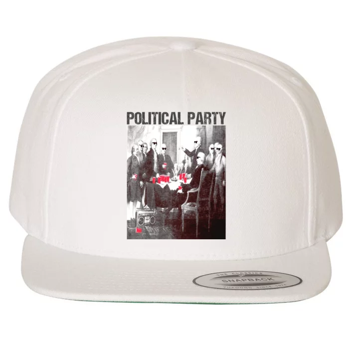 Political Party Shades & Red Cups Funny Political Wool Snapback Cap