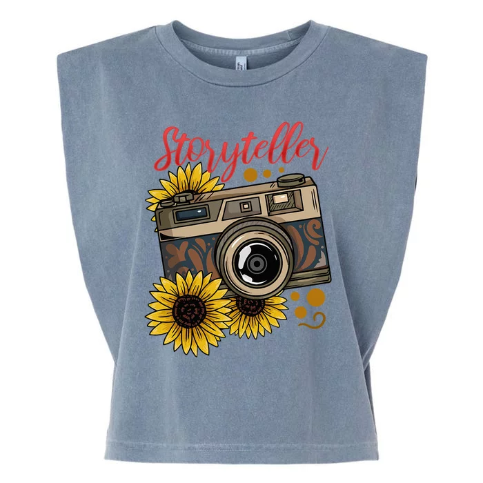 Photographer Photography Storyteller Camera Gift Garment-Dyed Women's Muscle Tee