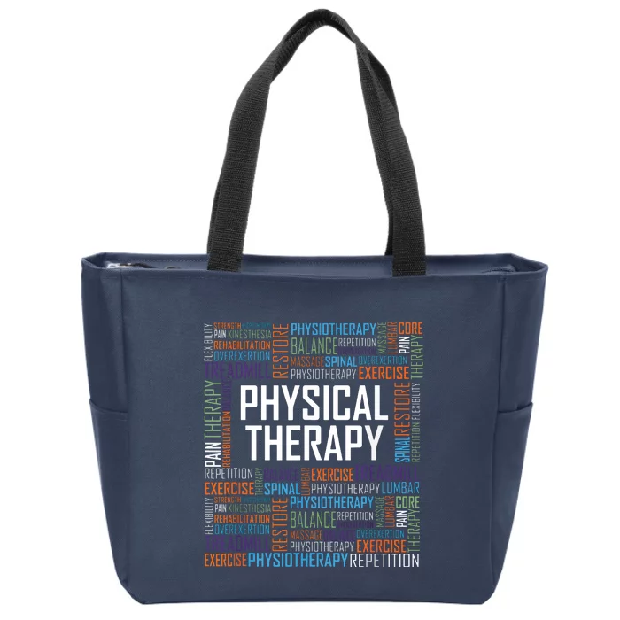 PT Physical Therapy Gift Words Therapist Month Zip Tote Bag