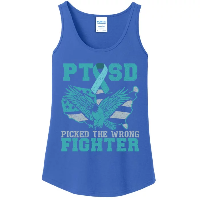 Ptsd Picked The Wrong Fighter Ptsd Cute Gift Ladies Essential Tank