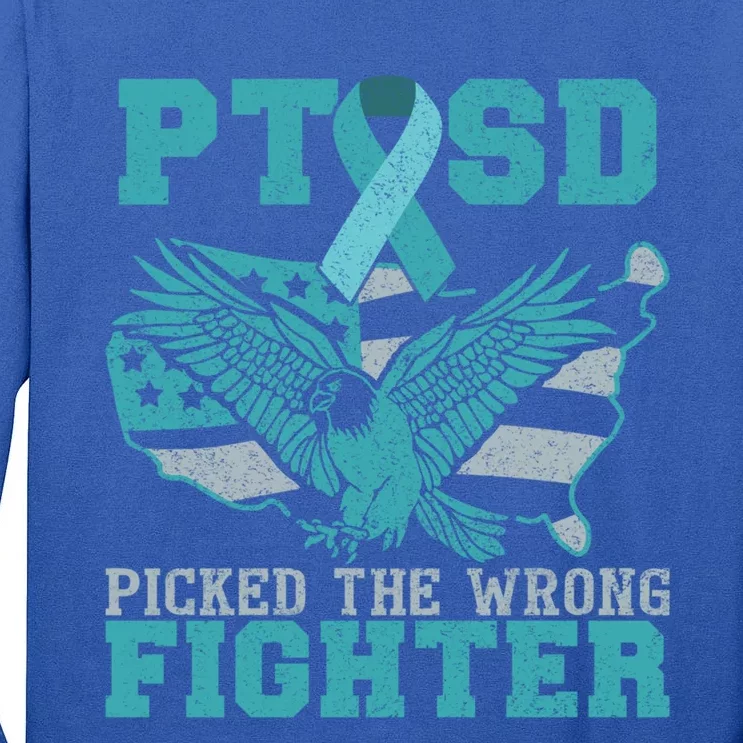 Ptsd Picked The Wrong Fighter Ptsd Cute Gift Tall Long Sleeve T-Shirt