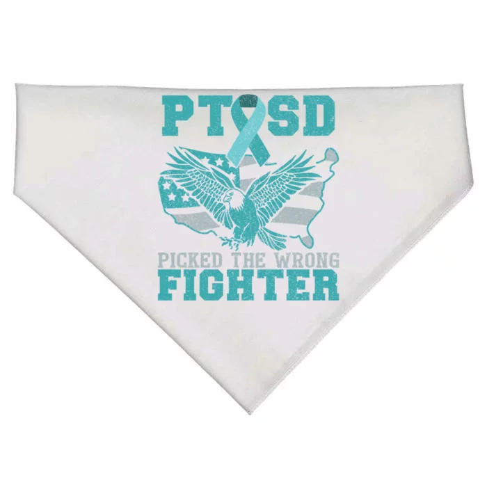 Ptsd Picked The Wrong Fighter Ptsd Cute Gift USA-Made Doggie Bandana