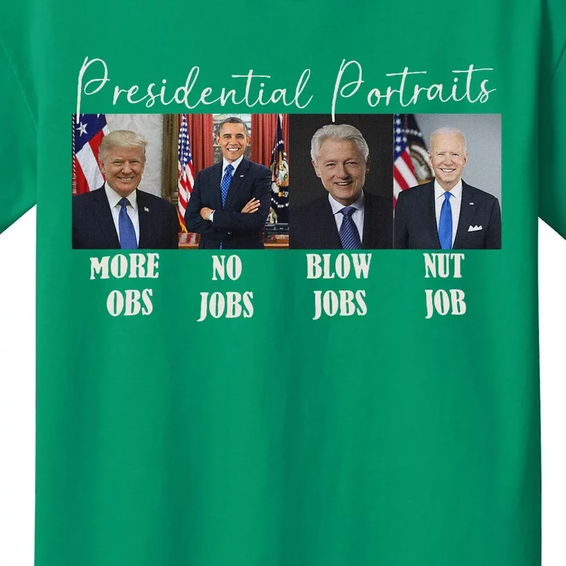 Presidential Portraits Trump Obama Bush Kids T-Shirt