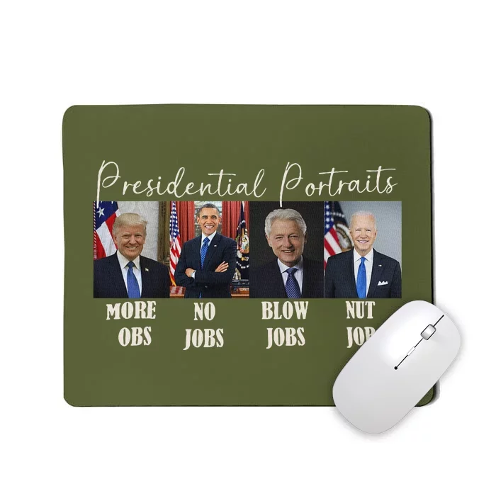 Presidential Portraits Trump Obama Bush Mousepad