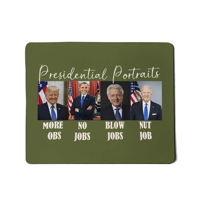 Presidential Portraits Trump Obama Bush Mousepad