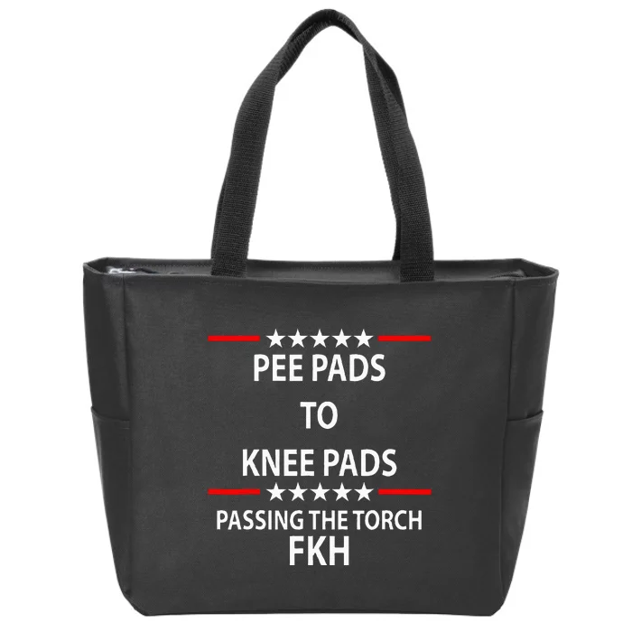 Pee Pads To Knee Pads Passing Funny Patriot Zip Tote Bag