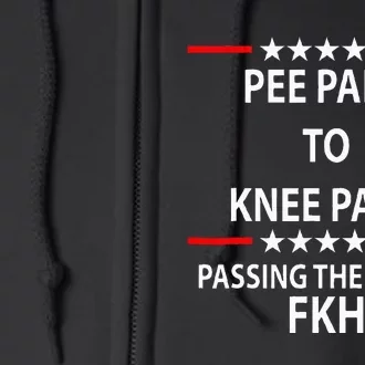 Pee Pads To Knee Pads Passing Funny Patriot Full Zip Hoodie