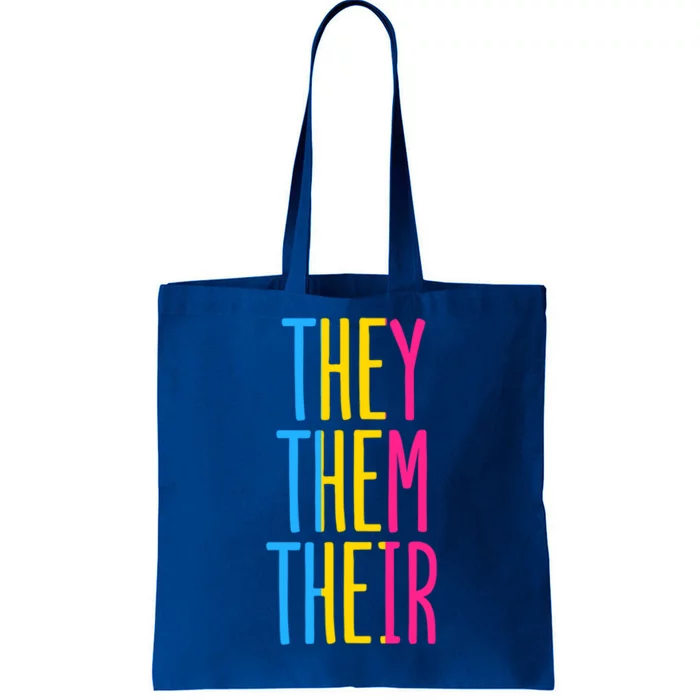 Pansexual Pan They Them Their Enby Noncute Giftbinary Pronouns Pride Gift Tote Bag