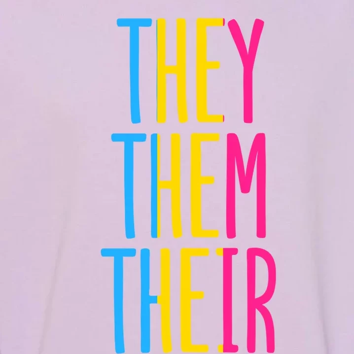 Pansexual Pan They Them Their Enby Noncute Giftbinary Pronouns Pride Gift Garment-Dyed Sweatshirt