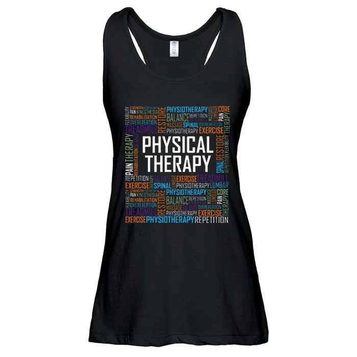 PT Physical Therapy Gift Words Therapist Month Ladies Essential Flowy Tank