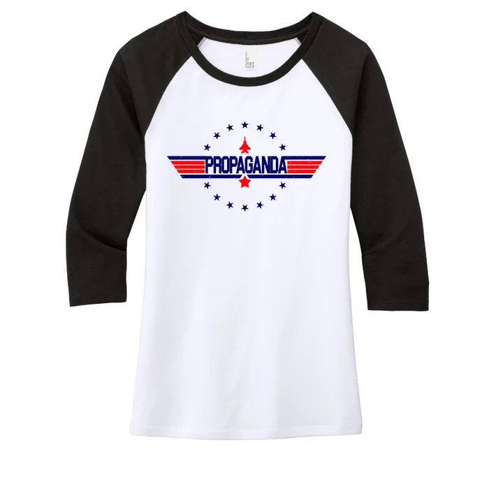 Propaganda Political Top Gun Women's Tri-Blend 3/4-Sleeve Raglan Shirt