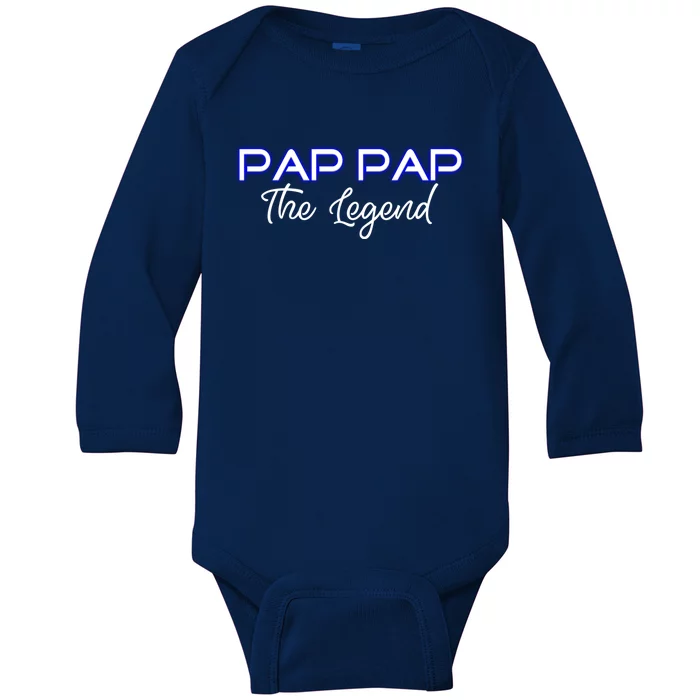 Pap Pap The Legend Gramps Granddad American Grandpa Gift Baby Long Sleeve Bodysuit