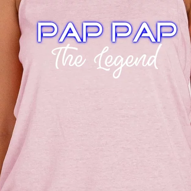 Pap Pap The Legend Gramps Granddad American Grandpa Gift Women's Knotted Racerback Tank