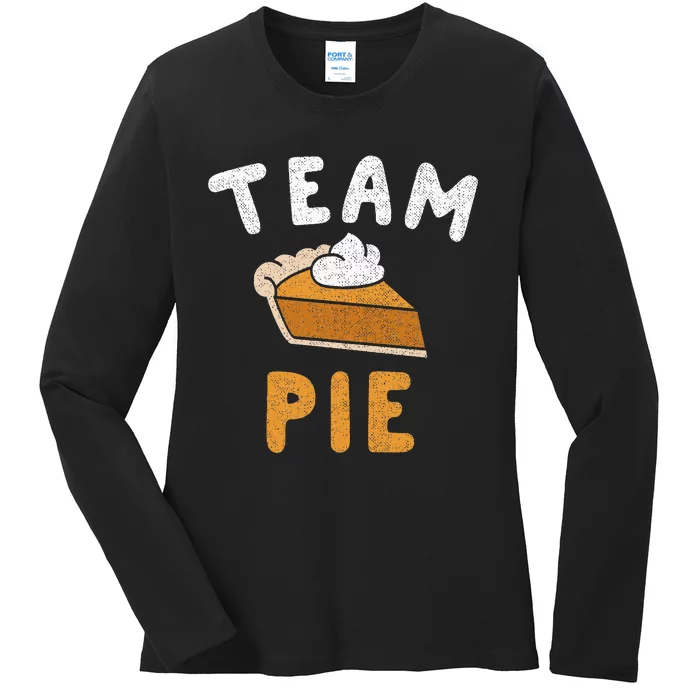 Pumpkin Pie Team Pie Day Thanksgiving Squad Group Ladies Long Sleeve Shirt