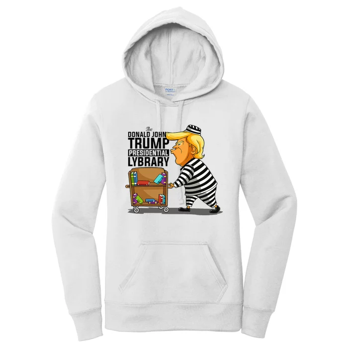 Prison Prisoner Trump Presidential Library Funny Anti Trump Women's Pullover Hoodie