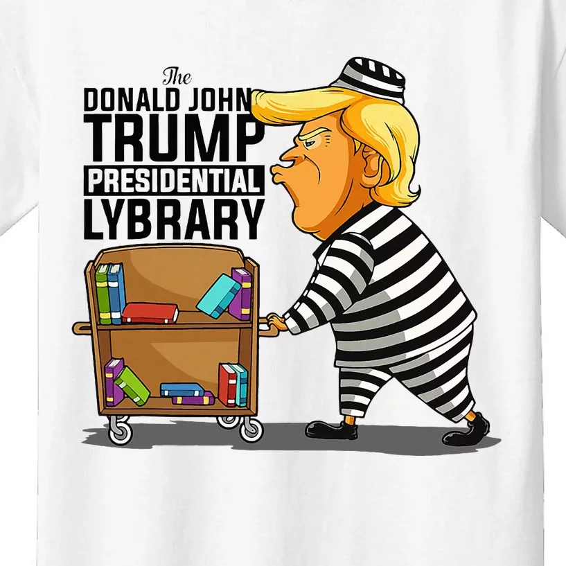 Prison Prisoner Trump Presidential Library Funny Anti Trump Kids T-Shirt