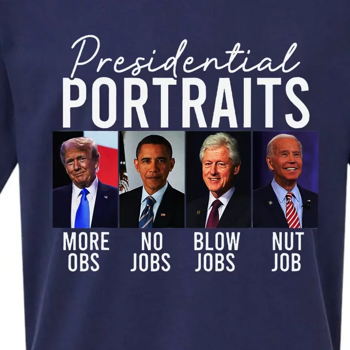 Presidential Portraits Trump Obama Bush Sueded Cloud Jersey T-Shirt