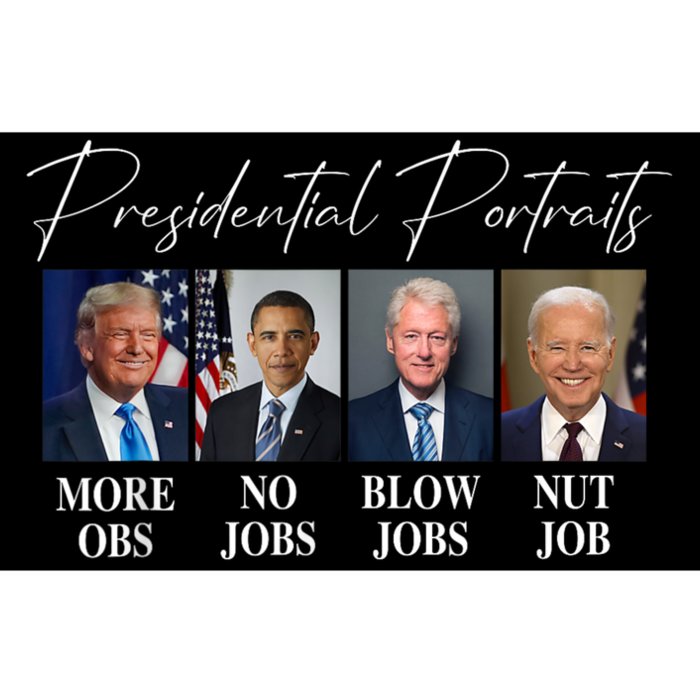 Presidential Portraits Trump More Jobs Obama No Jobs Bush Bumper Sticker