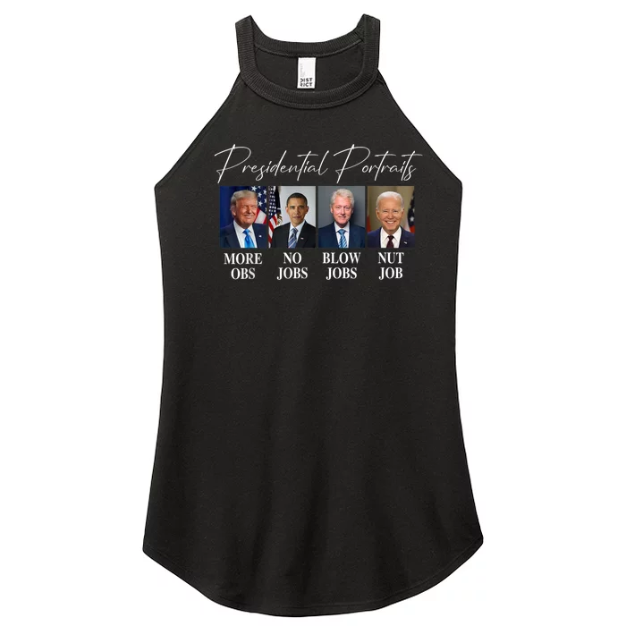 Presidential Portraits Trump More Jobs Obama No Jobs Bush Women’s Perfect Tri Rocker Tank