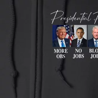 Presidential Portraits Trump More Jobs Obama No Jobs Bush Full Zip Hoodie