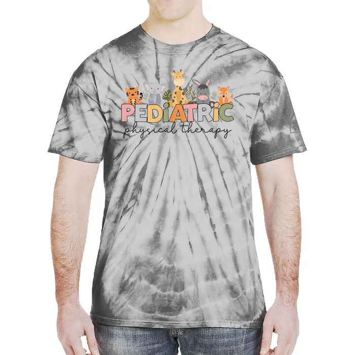 Pediatric Physical Therapy Therapist Pt Crew Safari Animals Tie-Dye T-Shirt