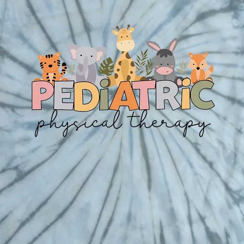 Pediatric Physical Therapy Therapist Pt Crew Safari Animals Tie-Dye T-Shirt