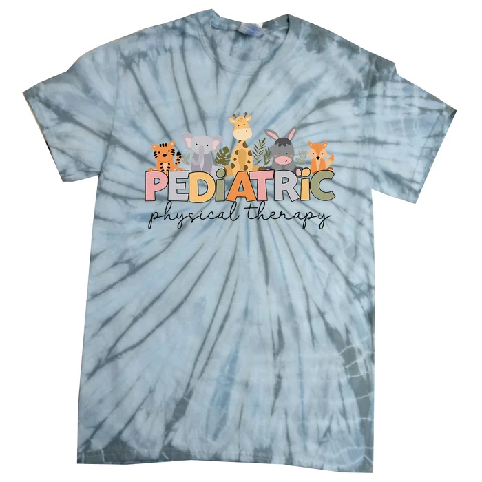 Pediatric Physical Therapy Therapist Pt Crew Safari Animals Tie-Dye T-Shirt