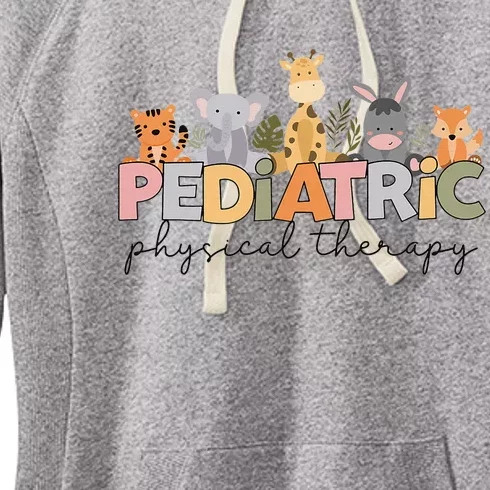 Pediatric Physical Therapy Therapist Pt Crew Safari Animals Women's Fleece Hoodie