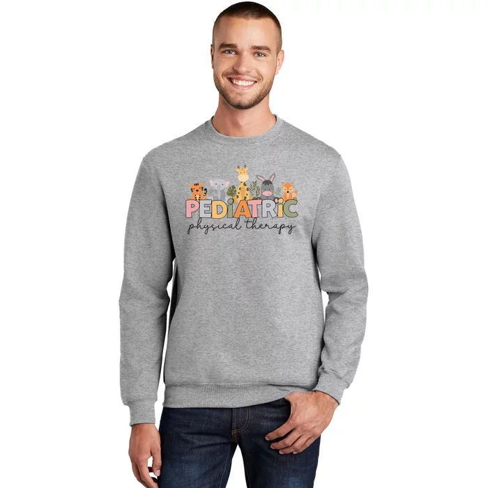 Pediatric Physical Therapy Therapist Pt Crew Safari Animals Tall Sweatshirt