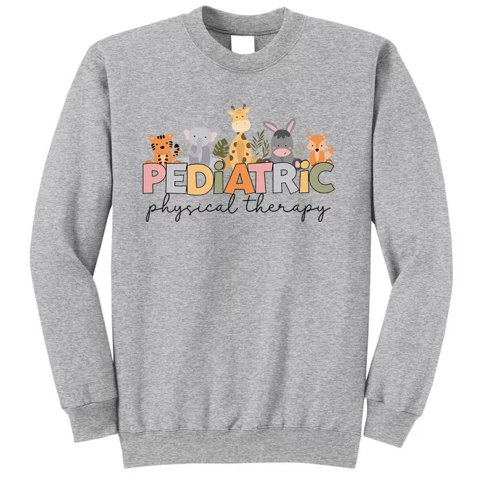 Pediatric Physical Therapy Therapist Pt Crew Safari Animals Tall Sweatshirt