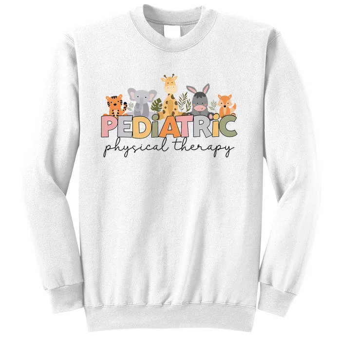 Pediatric Physical Therapy Therapist Pt Crew Safari Animals Sweatshirt